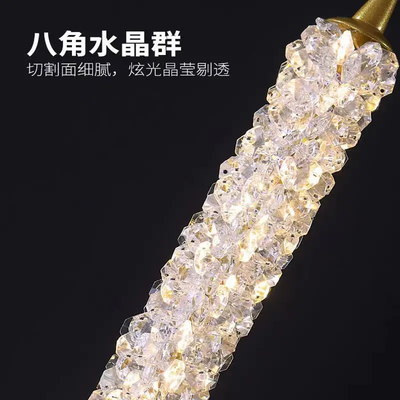 Art Bar кухня хрустальная колонна светодиодная люстра освещение столовая рисунок