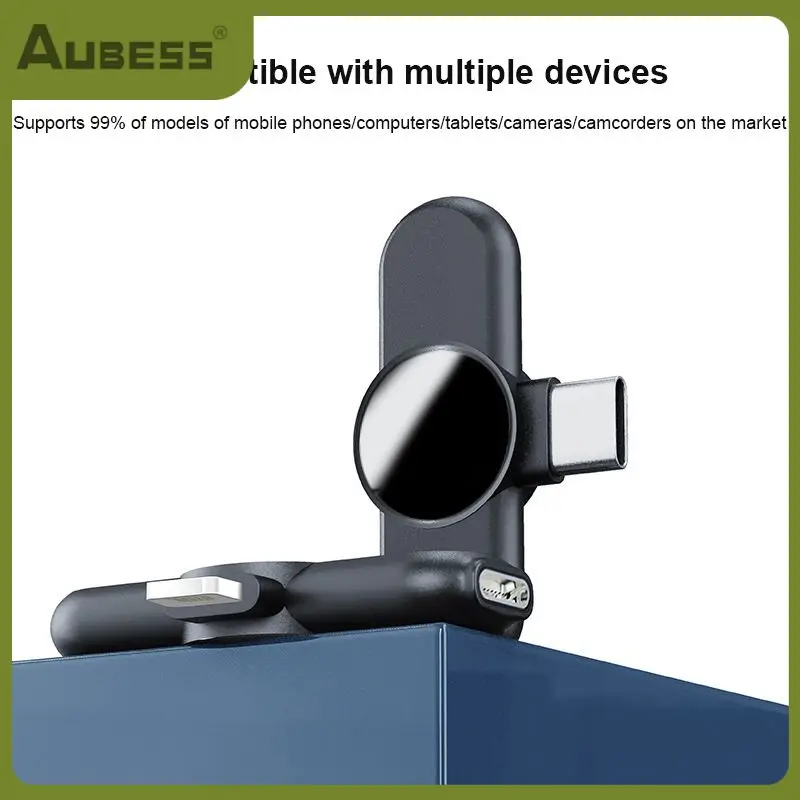 

One Drag Two Portable Microphone 2 Channel Wireless Microphone Moving Coil Collar Type Audio Device Mini Microphone Black Abs