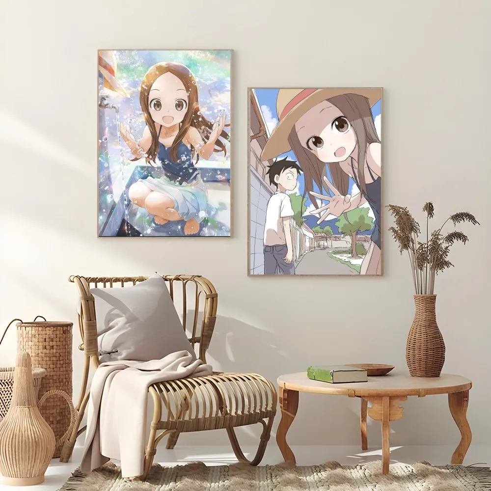 1pc Anime T-Teasing Master Takagi-san Poster Sticky Wall Art Printing Waterproof Home Living Bed Room Bar Aesthetic Decor