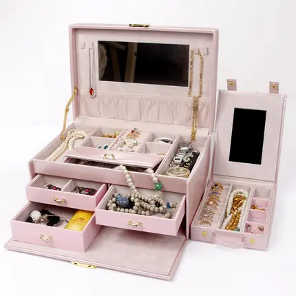 

Jewelry box lock princess large european-style wooden jewelry boxes in South Korea wholesale birthday gift to women