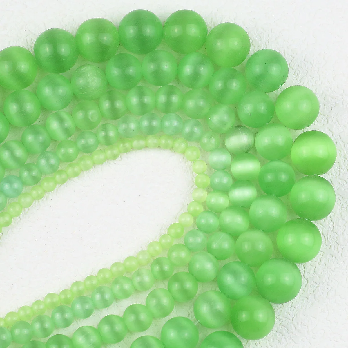 4-12MM Зеленый Кошачий Глаз Натуральный Камень Круглый Свободные Бусины Проставки