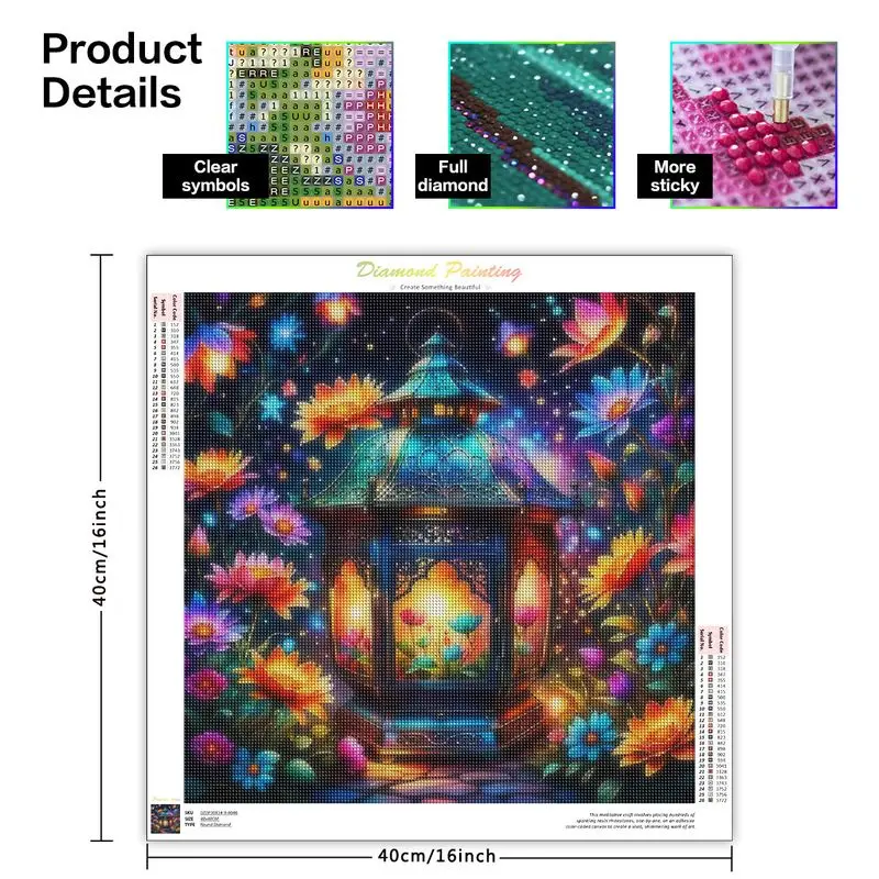 GATYZTORY Diy 5d алмазная живопись вышивка цветок фонарик дизайн мозаика крестиком