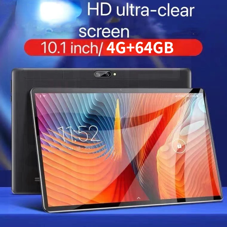 

[Hot Sale] Tablet PC 10.1 Inches Large Screen Dual SIM 4G Phone Tablet PC Mic WIFI Andriod 9.0 4GB+64GB android tablet