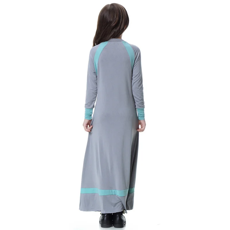 Girls Long Sleeve Dress Middle East Arab Dubai Children Ramadan Kaftan Robe Kids Muslim Abaya Dress Islamic Party Clothes