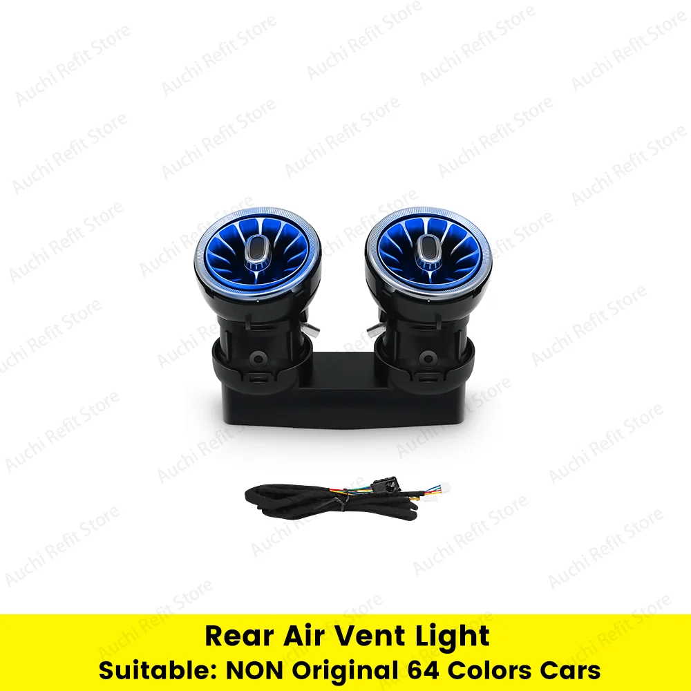 3/64 Цветные задние светодиодные вентиляционные отверстия для Mercedes Benz W205 W213 X253 W222 W463a C GLC Class Автомобильная турбина Выходное сопло окружающего света
