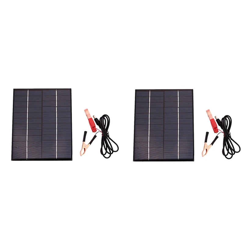 

2X 5.5W 12V Solar Panel Battery Charger Board Polycrystalline Plate Outdoor Emergency Charging Board For Boat Car