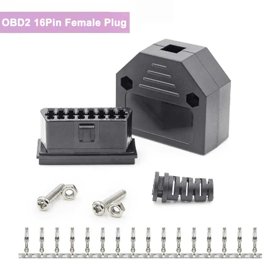 

10 шт. J1962F OBD2 16-контактный женский разъем OBDII 16-контактный Женский адаптер с винтами OBD диагностические инструменты аксессуары
