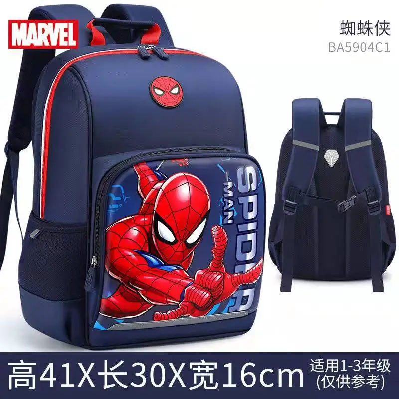 2022 new comfortable breathable Disney Iron Man children's backpack, 100% original Disney Captain USA schoolbag