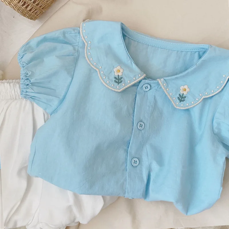 Freely Move Summer New Toddler Baby Boys Girls Clothes Sets Flower Printed Short Sleeve Tops + Kid Cotton Casual Shorts 2pcs Set