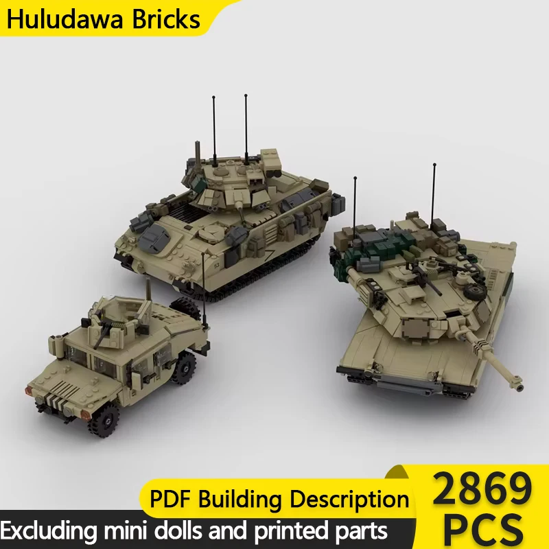 Модель военного танка MOC Building Brick M1A2 ABRAMS M2A2 BRADLEY Модульная технология Подарки