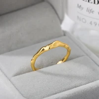 5pcs adjustable irregular geometric rings for women stainless steel jewelry