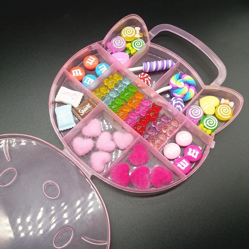 

One Box Manicure Nails DIY Accessories Assorted Kawaii Candy Sweet 3D Nail Art Charms DIY Flatback Resin Nail Art Decoration