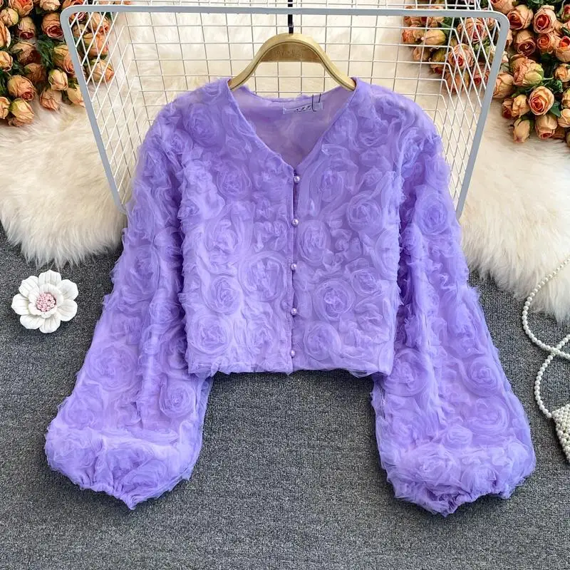 

Светильник Кая Роскошная куртка с V-образным вырезом и цветами, женская маленькая куртка с запахом ладана, однотонная Повседневная милая ку...