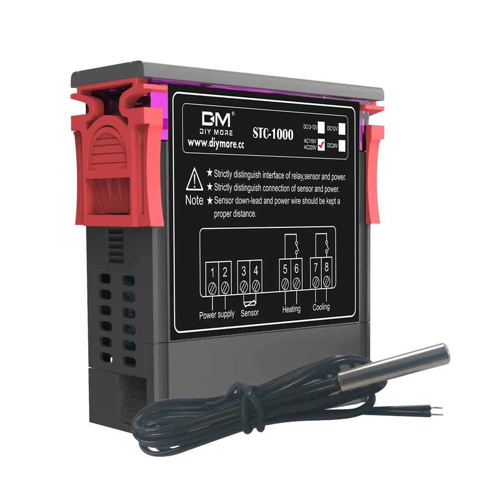 Цифровой термостат для реле нагрева охлаждения 12 В 24 1000-110