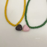 2022 simple handmade sweet heart pendant necklace fashion trendy choker