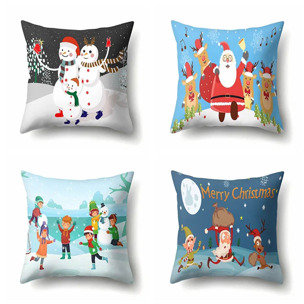 

Теплые наволочки для зимней кровати, четыре предмета, рождественские наволочки для диванных подушек, 18x18, Осенние наволочки для диванных по...