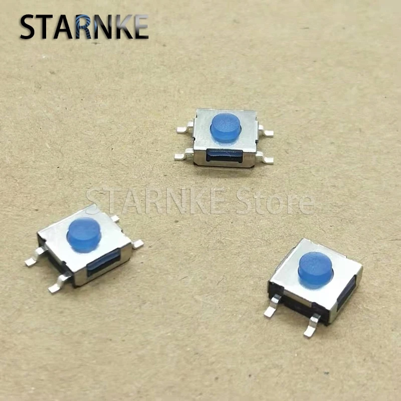 

50 шт. синяя силиконовая головка 6,2*6,2*3,5 SMD тактильный переключатель 4Pin Кнопка Микро переключатель водонепроницаемый и пыленепроницаемый
