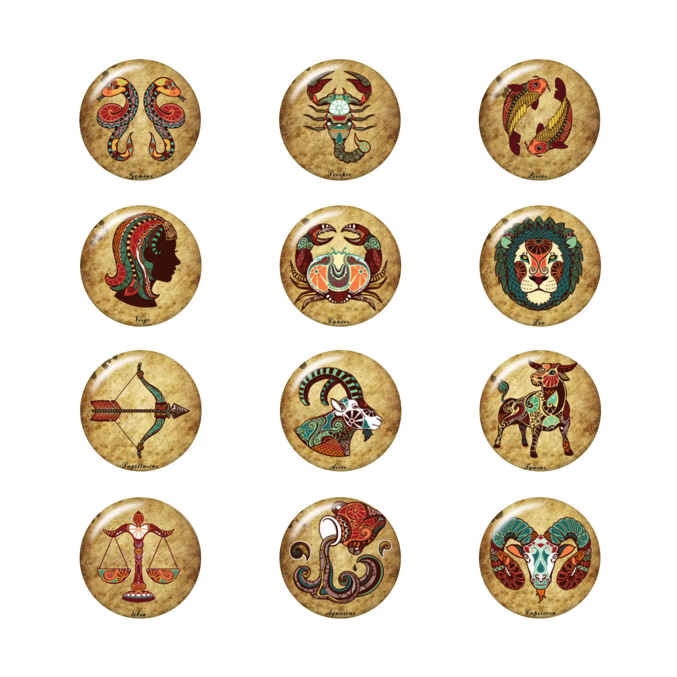 

Constellation Zodiac Image Printing Painted Metal Snap Button Accessories Fit Bag Hat Clothes Shoes Z1753