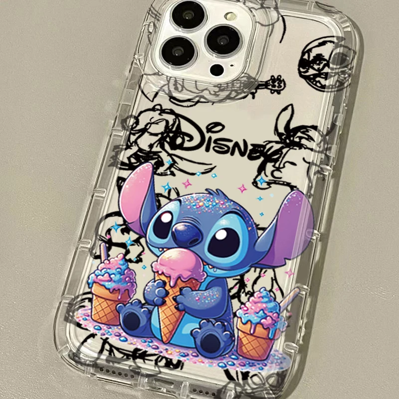 Cutes Disneys Stitchs Clear Case for Samsung Galaxy S10 S20 S21 S22 S23 S24 S25 FE Ultra Plus 5G Airbag Shockproof Cover