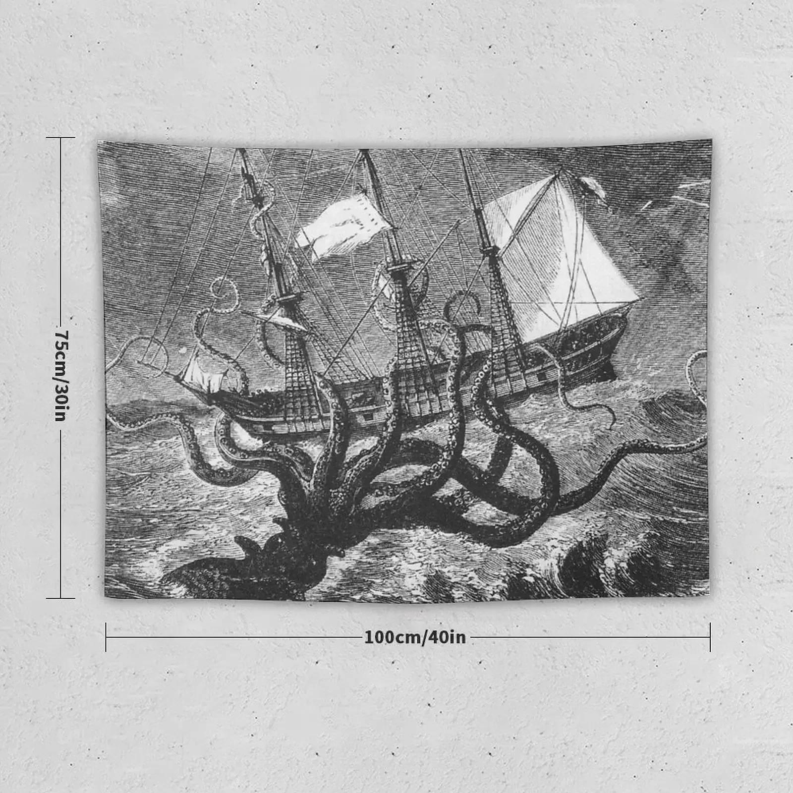 Kraken Rules the Sea Гобелен Роскошное украшение для гостиной Спальня Организация и