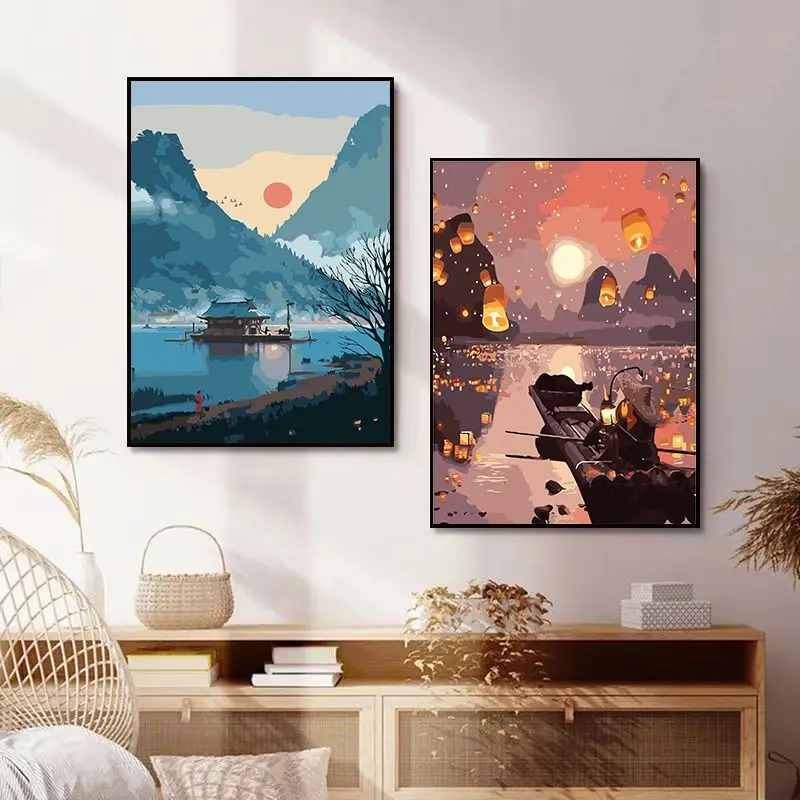 

Набор для рисования по номерам, набор для самостоятельного нанесения краски на основе нулевой масляной краски, декомпрессии, для украшения стен