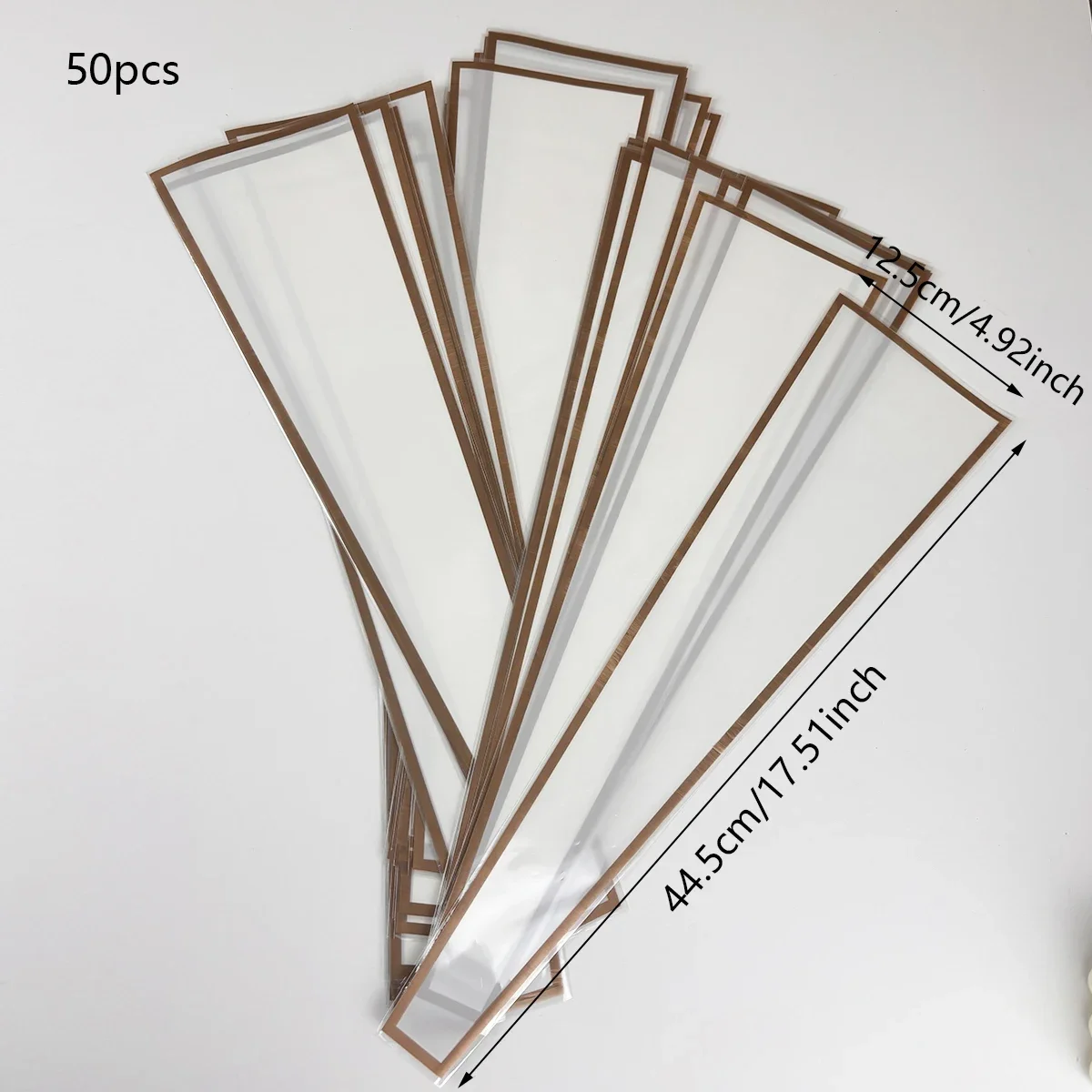 

Прозрачные водонепроницаемые подарочные пакеты с золотой рамкой