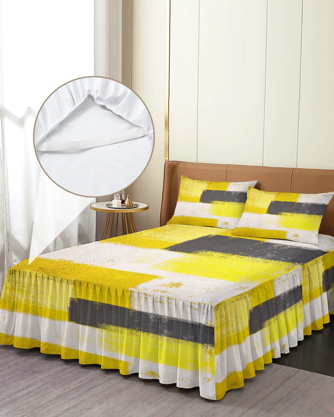 

Постельное белье с абстрактными геометрическими рисунками, желтое постельное белье с наволочками, Комплект постельного белья