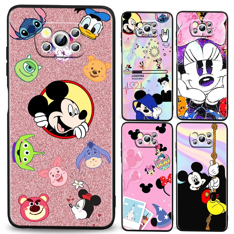 

Disney mickey mouse estilo For Xiaomi Civi Mi Poco X3 NFC F3 GT M4 M3 M2 X2 F2 Pro C3 F1 Silicone Black Soft Phone Case