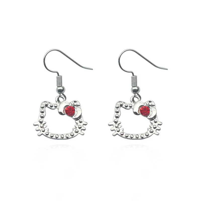 

Hello Kitty Sanrio My Melody Kuromi Jewelry Cute Cartoon Fashion Girl Necklace Clavicle Chain Earrings Sweet Ear Hanging Jewelry