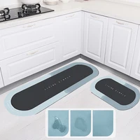 Long Kitchen Mat Rubber Area Rug Super Absorbent Floor Mats Napa Skin Oval Kitchen Bathmat Easy To Clean Non-slop Tapis