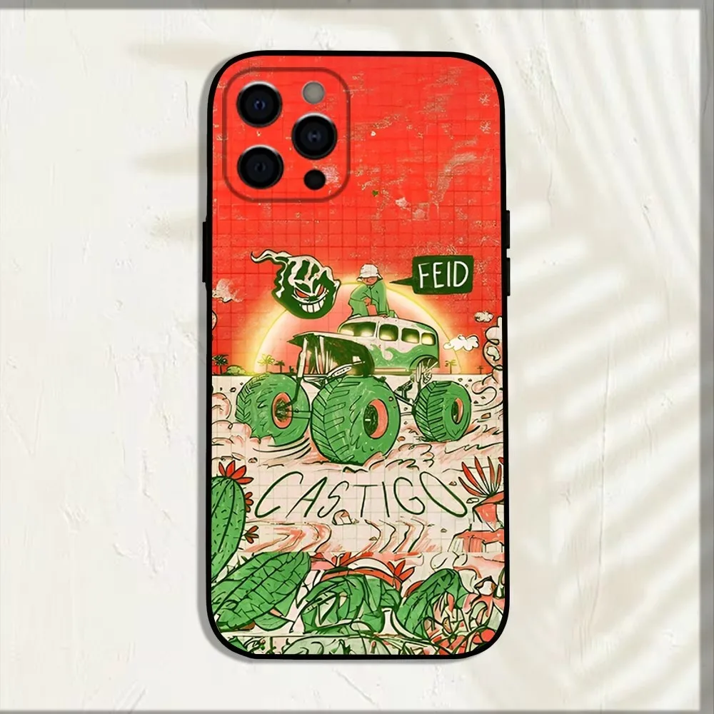 Чехол для телефона Singer F-Feid Ferxxo SIXDO iPhone 16 15 14 13 12 11 Pro X XS Max XR Plus мягкий черный