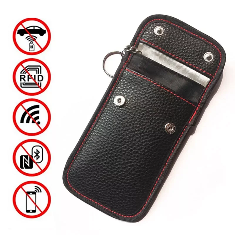 

Anti Theft RFID Key Bag Signal Block Shield Cover Shell Pouch Case NFC Protect 12.5*8CM Car Key Pouch Car Key Case Cover