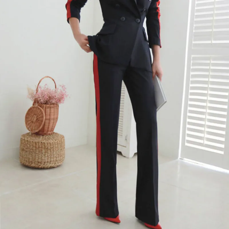 Women Fashion Comfortable Thick Warm Trend Outdoor Office Pant Suits 2021 Slim Blazer Long Pants Suit Wild Suit Slim Pants Set