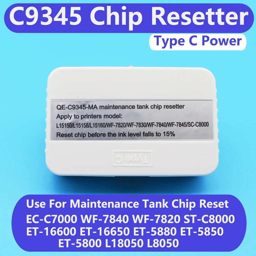 L18050 L8050 Сброс коробки обслуживания C9345 для Epson Чип сброса бака принтера L8188 8550 16600