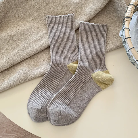 Ретро носки женские толстые яркие 6 цветов