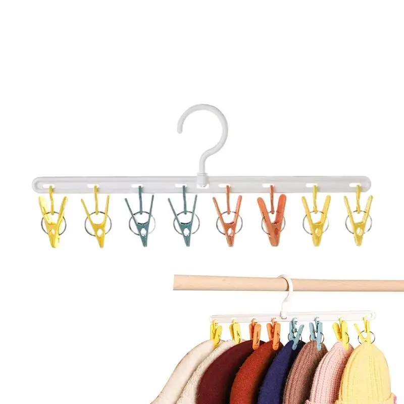 

Hat Hanger Thickened Sturdy Baseball Hat Organizer with 8 Clips 360 Degree Rotating Multi-functional Hat Organizer Storage