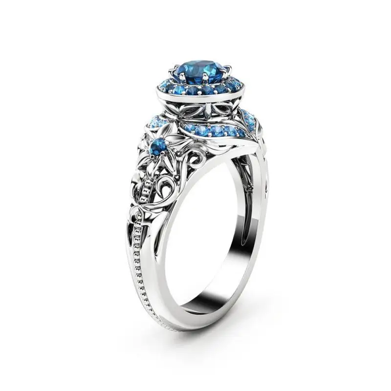 HOYON s925 sterling silver color Diamond Sapphire Ring for women Anillos Wedding pure Bizuteria Gemstone Jewelry Gemstone ring