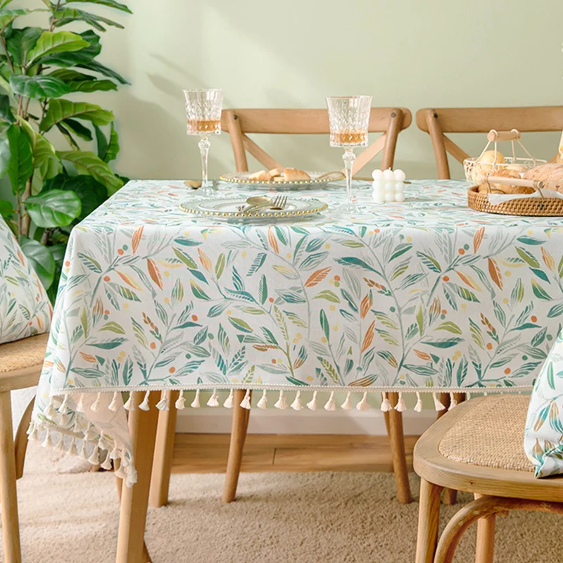 

Ethnic style fabric, cotton and linen tablecloth, waterproof, oil resistant, and washable rectangular household