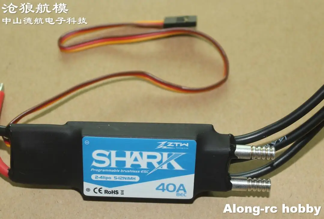 ZTW Shark 20A 40A 50A 60A 70A 80A Водонепроницаемый бесколлекторный регулятор оборотов CW/CCW для лодок с водяной системой охлаждения модель лодки Waterplane on.