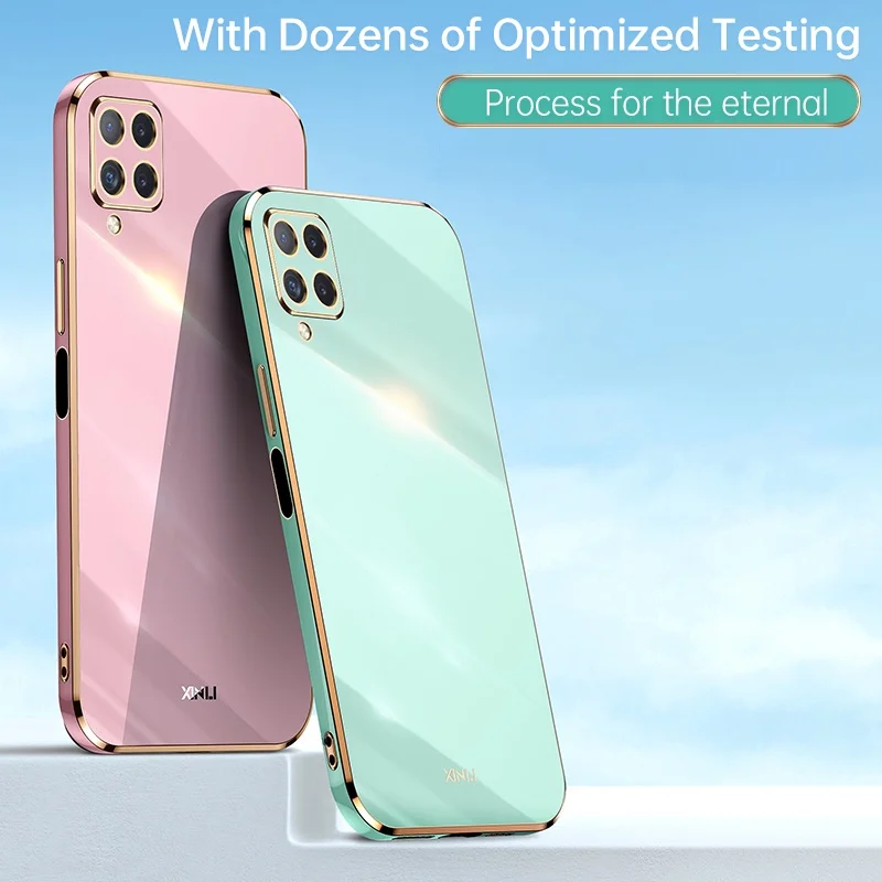 

Чехол для Samsung Galaxy A22 4G, однотонный, с прямым краем, с покрытием 6D, мягкий чехол для телефона