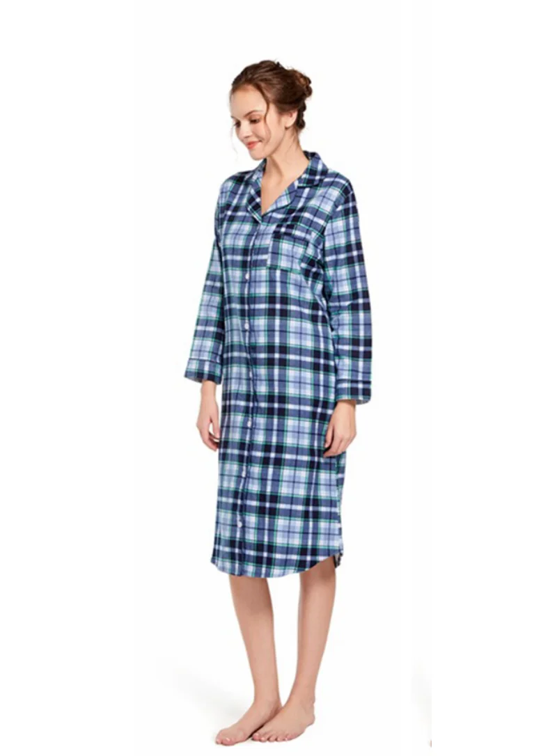 Autumn And Winter Lengthen Long Sleeve Women Keep Warm Nightgown Comfortable Soft Sleepwear Suit Style Pocket Design