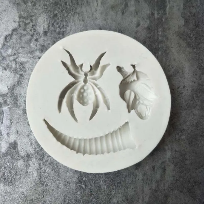 

New spider horn shape silicone mold diy fondant chocolate cake decoration baking mold K08