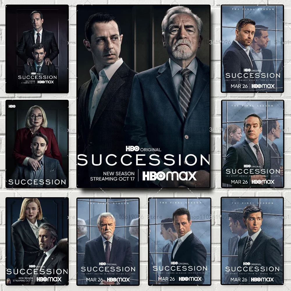 Succession популярный постер из сериала самоклеящаяся художественная