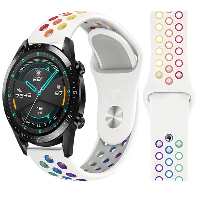 

Ремешок силиконовый для Samsung Galaxy Watch 6/4 classic, браслет для Gear S3 46/42 мм Huawei Watch GT2 Correa Active 2 40/44 мм