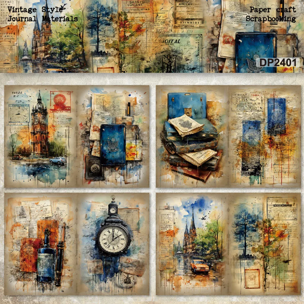 KSCRAFT 8 листов старинные часы и A5 бумажный пакет для сделай сам нежелательный