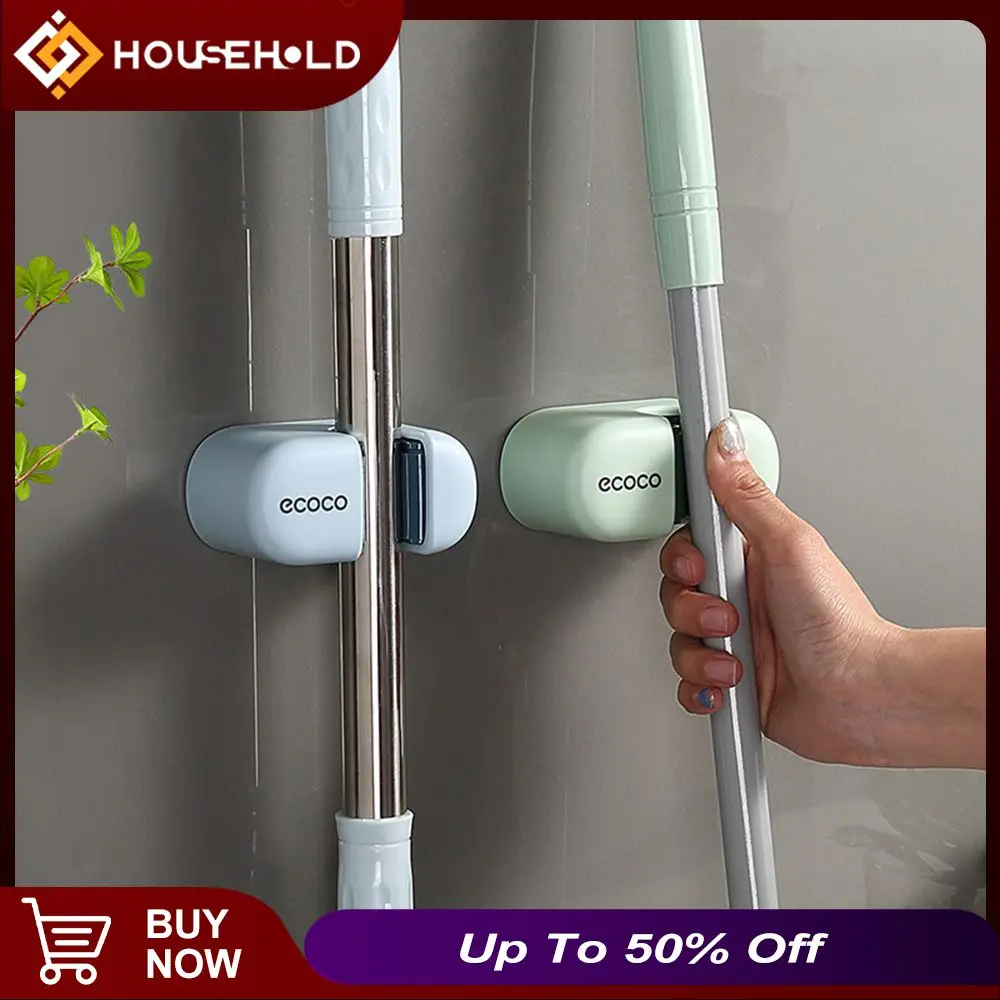 

Elastic Silicone Roller Multi-purpose Mop Clip Strong Viscose Hook Waterproof Wall Hanging Mop Hook Household Gadgets 1pc