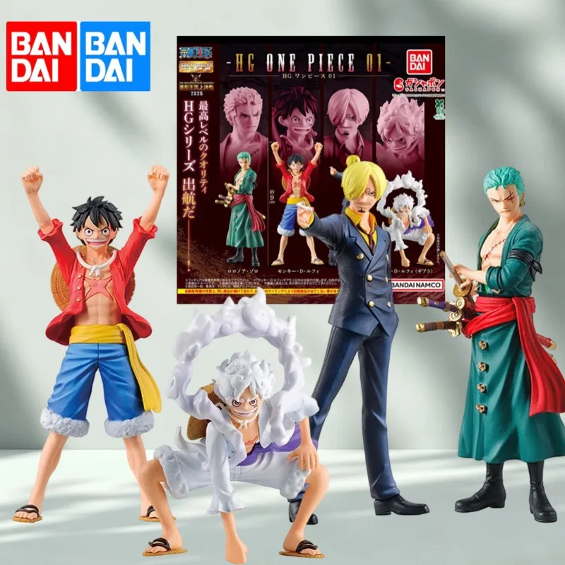 Фото Коллекционные мини-фигурки Bandai Gashapon HG Series One Piece Vol.01: 4 стиля (Зоро, Луффи, Санджи, Гир 5 Ника) для настольного декора, для любителей аниме №1
