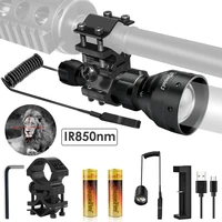 uniquefire 1405 ir 850nm led flashlight infrared light illuminator night vision t67 adjustable focus 3 modes waterproof hunting