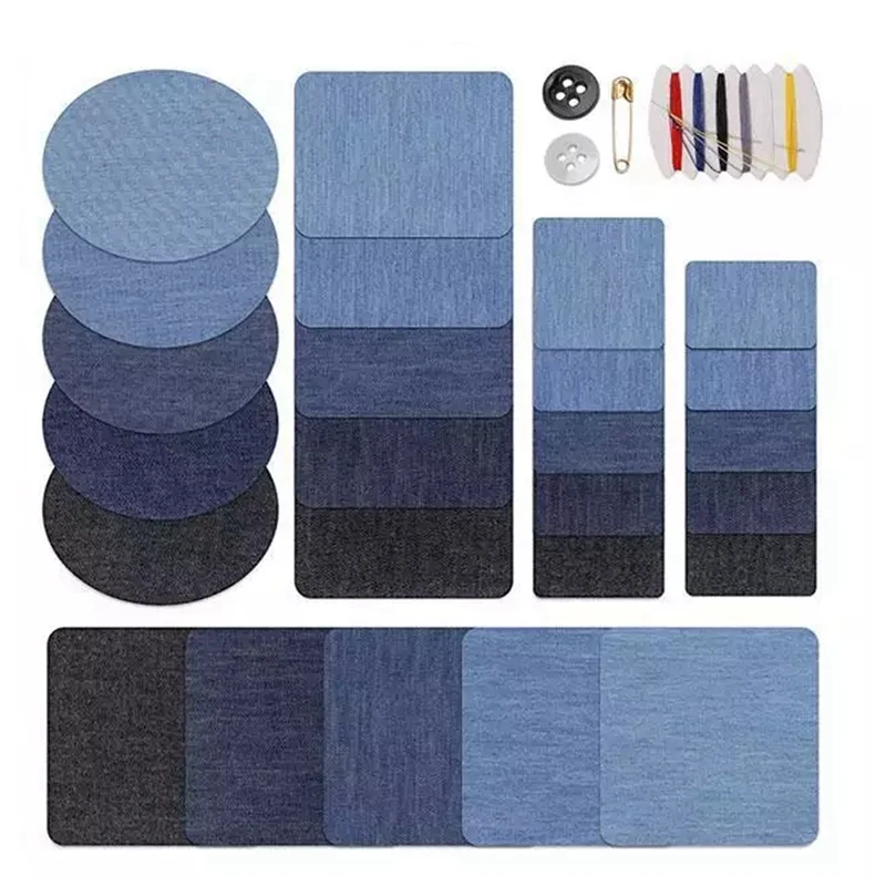 

26Pcs Iron On Patches Repair Elbow Knee Denim Applique For Sweater Clothes Stickers Clothing Sewing Diy Accessories