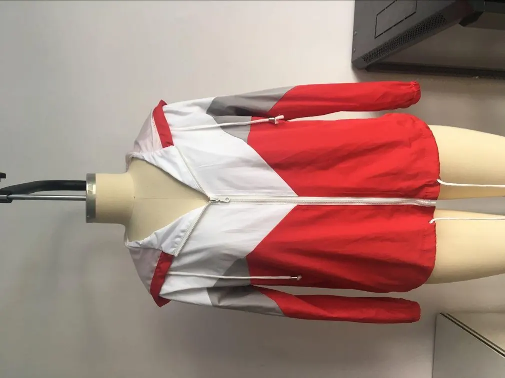 

Fashion Hooded Windbreaker Jacket Women Elegant Color Block Patchwork Zipper Bomber Jacket Autumn Casual Coat Outerwear Raincoat